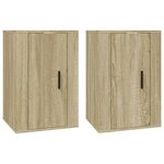 vidaXL Meubles TV muraux 2 Pièces Chêne sonoma 40x34 5x60 cm
