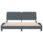 vidaXL Cadre de lit avec tête de lit Gris foncé 180x200 cm Velours