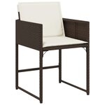 vidaXL Ensemble à manger de jardin et coussins 7 Pièces marron rotin
