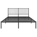 vidaXL Cadre de lit métal sans matelas et tête de lit noir 160x200 cm