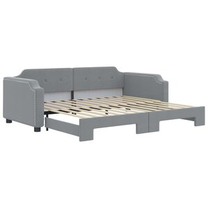 vidaXL Lit de jour avec gigogne sans matelas gris clair 90x200 cm