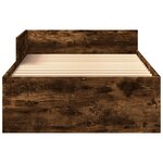 vidaXL Cadre de lit sans matelas chêne fumé 75x190cm bois d'ingénierie