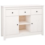 vidaXL Buffet Blanc 100x35x74 5 cm Bois massif de pin