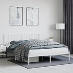 vidaXL Cadre de lit métal avec tête de lit blanc 160x200 cm
