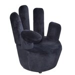vidaXL Chaise en forme de main Noir Velours