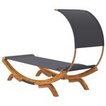 vidaXL Lit repos et auvent 100x200x126 cm Bois courbé Anthracite