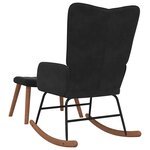 vidaXL Chaise à bascule avec repose-pied Noir Velours