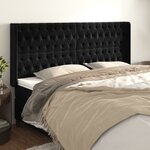 vidaXL Tête de lit avec oreilles Noir 203x16x118/128 cm Velours