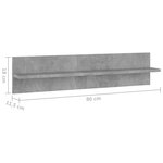 vidaXL Étagères murales 2 Pièces Gris béton 80x11 5x18 cm Aggloméré