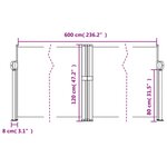 vidaXL Auvent latéral rétractable beige 120x600 cm