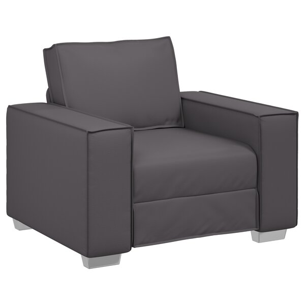 Fauteuil vidaXL gris 59 cm en simili cuir