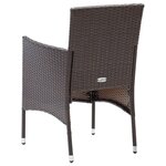 vidaXL Ensemble à manger de jardin et coussins 5 Pièces Poly rotin Marron