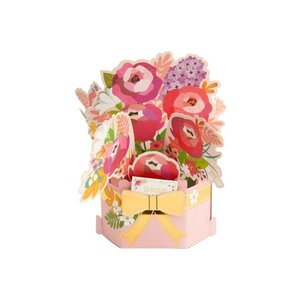 Carte pop up 3d - bouquet de pivoines - draeger paris