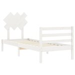 vidaXL Cadre de lit avec tête de lit blanc 90x200 cm bois massif