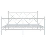 vidaXL Cadre de lit métal sans matelas et pied de lit blanc 160x200 cm