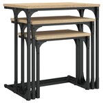 vidaXL Tables basses gigognes 3 Pièces chêne sonoma bois d'ingénierie