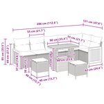 Ensemble de Canapés de Jardin 9 Pièces avec Coussins Beige Rattan Poly Acacia