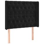 vidaXL Sommier à lattes de lit matelas et LED Noir 90x200 cm Velours
