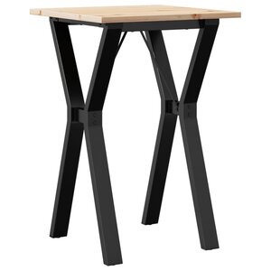 vidaXL Table à manger cadre en Y 50x50x75 cm bois de pin massif acier