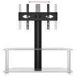 vidaXL Meuble TV d'angle 2 niveaux pour 32-70 pouces noir argenté
