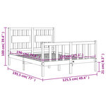 vidaXL Cadre de lit sans matelas blanc bois de pin massif