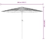 vidaXL Parasol de jardin avec mât en acier bleu 268x268x226 cm
