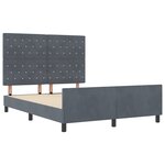 Cadre de lit vidaXL Gris foncé 140x200 cm Velours