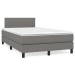 vidaXL Sommier à lattes de lit matelas LED gris foncé 120x190 cm tissu
