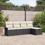 vidaXL Ensemble de canapés de jardin 5 pièces avec coussins Noir Rotin synthétique