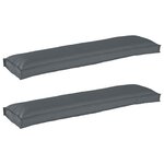 vidaXL Coussins de Palette pour banc 2 Pièces Anthracite 150x40x8 cm Tissu Oxford