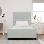 vidaXL Cadre de Lit Gris Clair 120x190 cm Velours