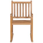 vidaXL Chaise à bascule avec coussin bleu clair Bois de teck solide