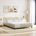 vidaXL Cadre de lit sans matelas crème 160x200 cm tissu