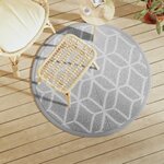 vidaXL Tapis d'extérieur gris Ø120 cm PP