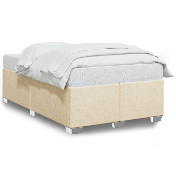 vidaXL Cadre de lit Crème 120 x 200 cm Tissu