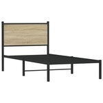 vidaXL Cadre de lit en métal sans matelas chêne sonoma 75x190 cm