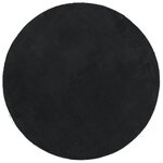 vidaXL Tapis HUARTE à poils courts doux et lavable noir Ø 160 cm