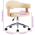 vidaXL Chaises pivotantes à manger lot de 4 crème similicuir