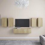 vidaXL Ensemble de meubles TV 6 Pièces Chêne sonoma Bois d'ingénierie