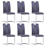 vidaXL Chaises à manger cantilever lot de 6 gris similicuir daim