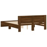 vidaXL Cadre de lit avec tête de lit chêne marron 140x200 cm