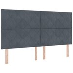 Lit à sommier box avec matelas & LED gris foncé 180x200 cm en velours