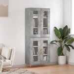 vidaXL Buffet haut Gris béton 69 5x34x180 cm Bois d'ingénierie