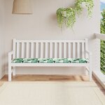 vidaXL Coussin de banc de jardin avec motif de feuilles 180x50x4 cm en tissu Oxford