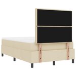 vidaXL Lit à ressorts avec matelas et banc crème 120x200 cm Tissu