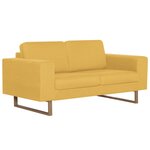 vidaXL Canapé à 2 places tissu jaune