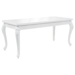vidaXL Table à manger 179x89x81 cm Blanc brillant