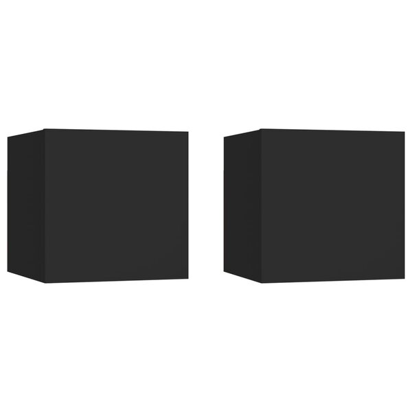 vidaXL Meubles TV muraux 2 Pièces Noir 30 5x30x30 cm