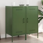 vidaXL Buffets 2 Pièces vert olive 36x39x79 cm acier laminé à froid