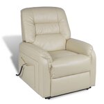 vidaXL Fauteuil inclinable TV Beige Similicuir